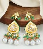 Kundan meenakari jhumka earrings