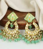 Kundan meena jhumka earrings