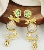 Meenakari polki dangle earrings