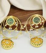 Polki yellow meena earrings