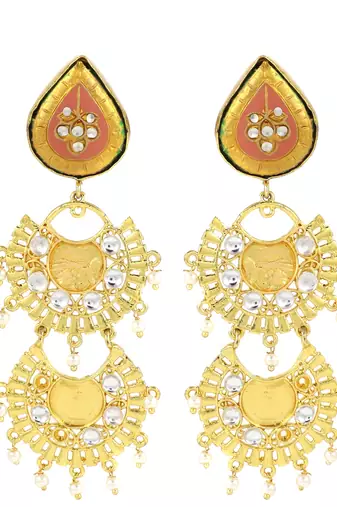 Handmade meena earrings