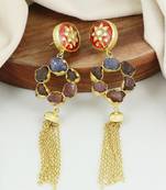 Gold finish garnet earrings