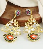 Gold finish triangle earrings