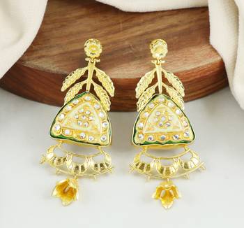 Gold finish designer earrings 1