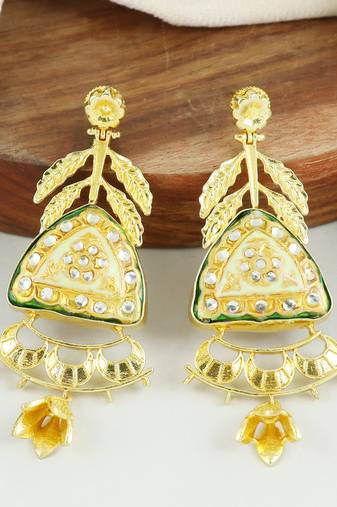 Gold finish designer earrings