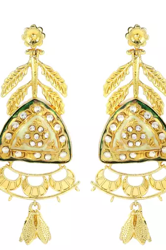 Gold finish designer earrings
