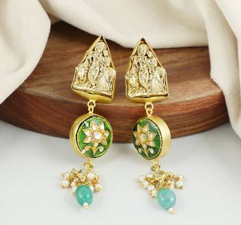 Gold finish traditional earrings 1