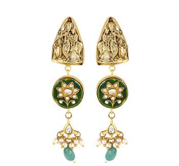 Gold finish traditional earrings 2