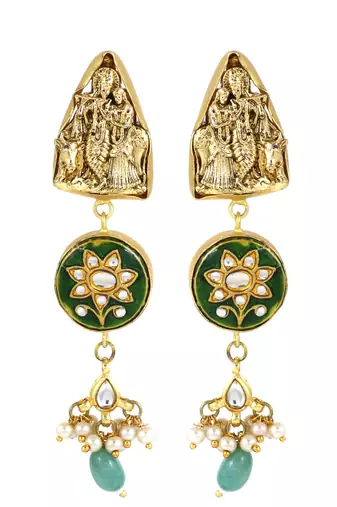 Gold finish traditional earrings
