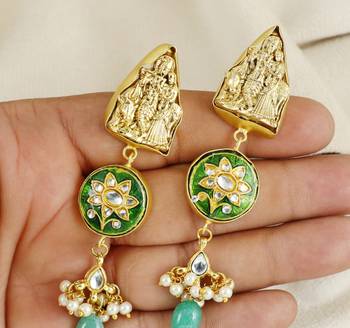 Gold finish traditional earrings 3