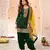 Dark green heavy jacquard silk semi stitched patiyala suits