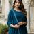Dark Blue Santoon Anarkali Dress 3 pieces Salwar Kameez set