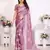 Mauve blocked printed hand batik chiffon georgette saree