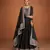 Black designer embroidered heavy premium silk semi stitched anarkali suit