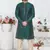 men green jacquard silk brocade straight kurta churidar without lining