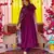 Purple chinon anarkali with bottom & dupatta