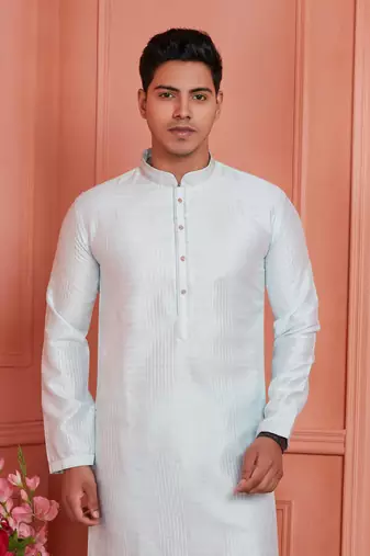 men off white jacquard silk brocade  pintux straight kurta churidar