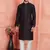 men black jacquard silk brocade  pintux straight kurta churidar