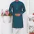 men blue jacquard silk brocade straight kurta churidar without lining