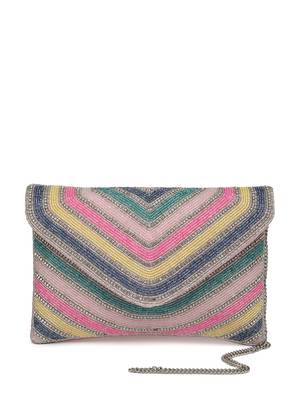 kooky pastel multi striped embellished satin sling bag 4