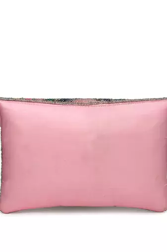 kooky pastel multi striped embellished satin sling bag