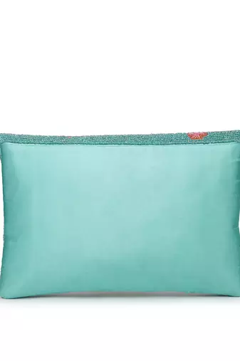 boho turquoise & multi quirky embellished satin sling bag