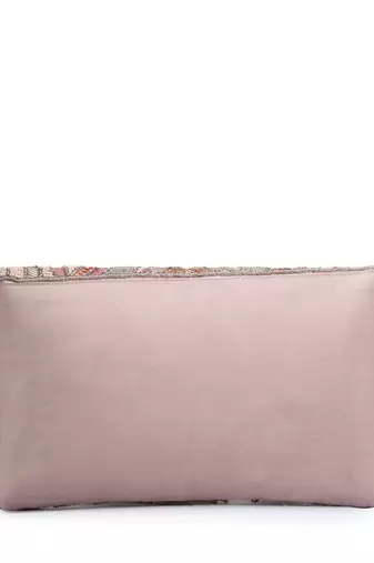  boho dusty pink abstract embellished satin sling bag