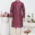 men margenta jacquard silk brocade straight kurta churidar without lining