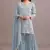 Sky blue georgette semi stitched gharara suits