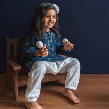 Organic zoo print kurta & pants 1