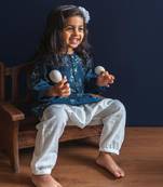 Organic zoo print kurta & pants