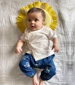 Organic angrakha top & zoo print pants