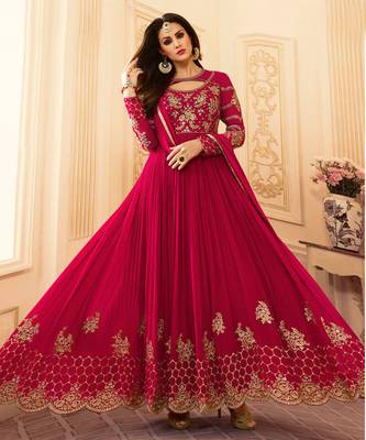 Maahi Styles Pink Faux Georgette Salwar Suit Set 1