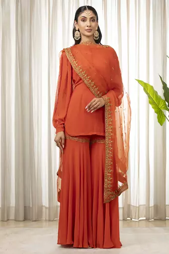 Rust dilkash kurta set