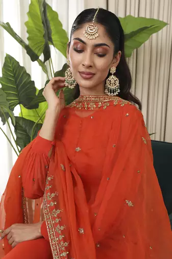 Rust dilkash kurta set