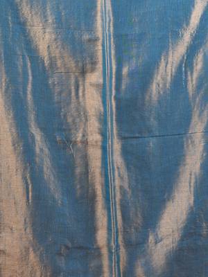 Blue tissue soft saree with pompom 4