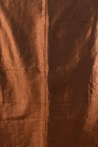 Copper tissue soft saree with pompom