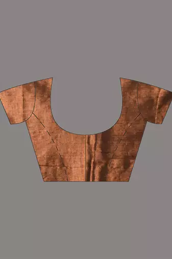 Copper tissue soft saree with pompom