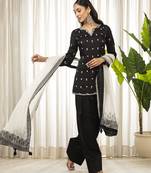 White on black kurta set