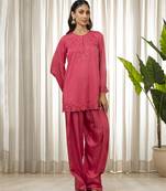 Kashmiri pink richa kurta set