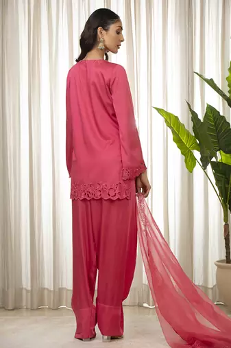 Kashmiri pink richa kurta set
