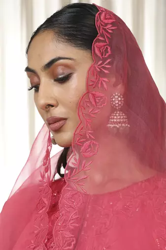 Kashmiri pink richa kurta set