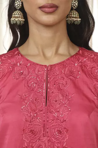 Kashmiri pink richa kurta set