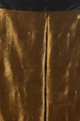 Golden tissue soft saree with pompom