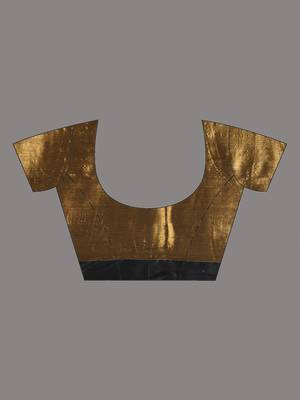 Golden tissue soft saree with pompom 5