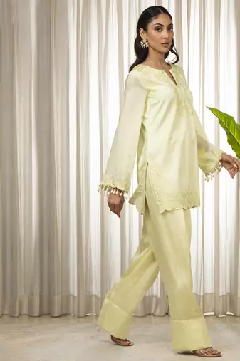Butter yellow richa kurta set