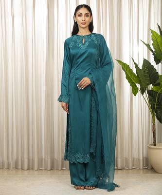 Teal richa long kurta set 1