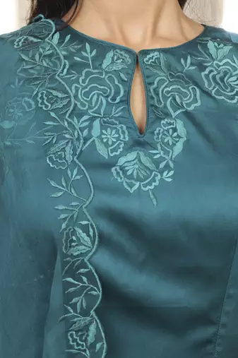 Teal richa long kurta set