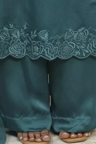Teal richa long kurta set