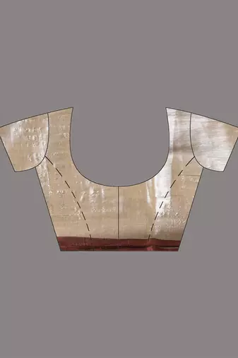 Beige tissue soft saree with pompom